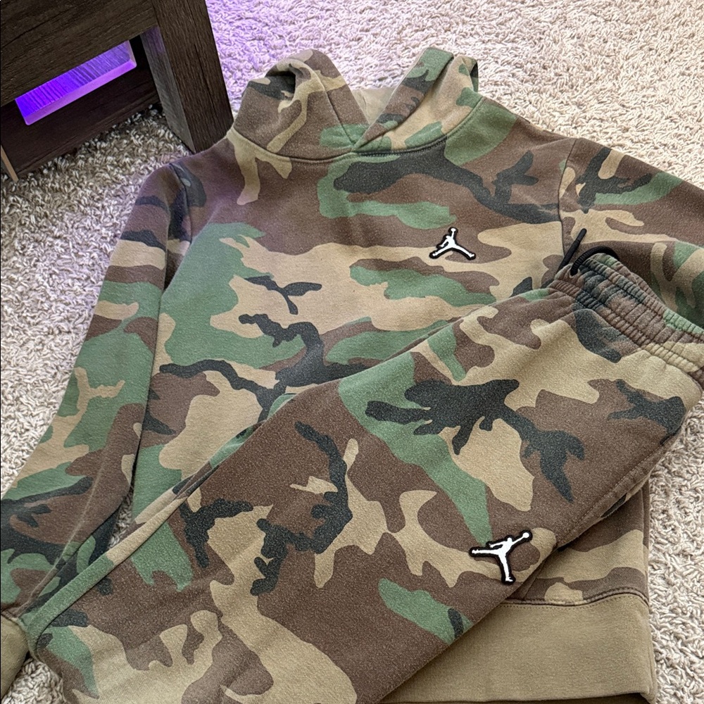 Jordan Kids Camo Matching Set - Green and Brown